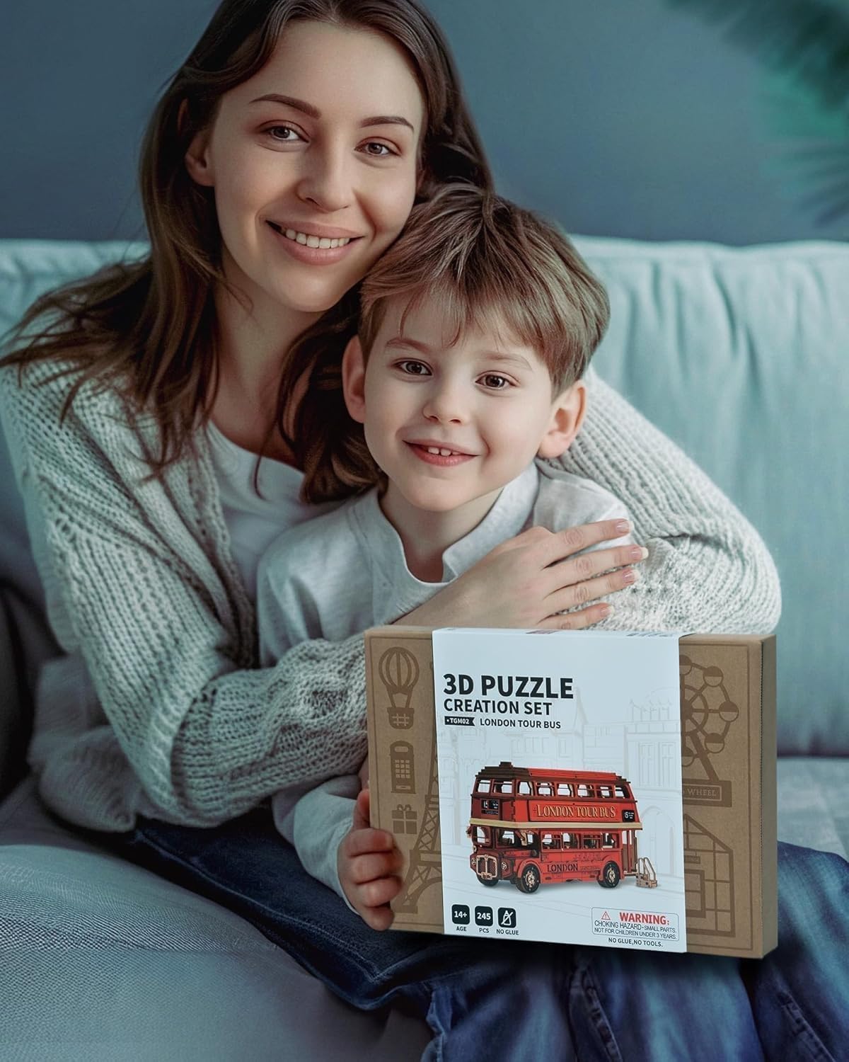 ROWOOD 3D Puzzle Holz London Tourbus, Retro Modellbausatz Für Erwachsene Zum Bauen, Bauen Sie Ihren Eigenen Holzbausatz, Kreatives Geschenk Zum Geburtstag Und Zu Weihnachten
