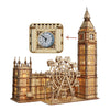 Music Park 3D Puzzle Holz Erwachsene Big Ben Modellbau mit echter Uhr Personalisierte Geschenke für Frauen Deko Wohnzimmer