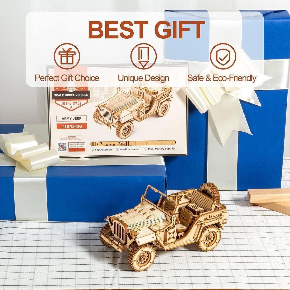 ROWOOD 3D Puzzle Holz Auto, Rennwagen Modellbau Für Erwachsene, DIY Holzpuzzle Modellbausatz Basteln Für Kinder. Geschenke Für Männer Und Frauen