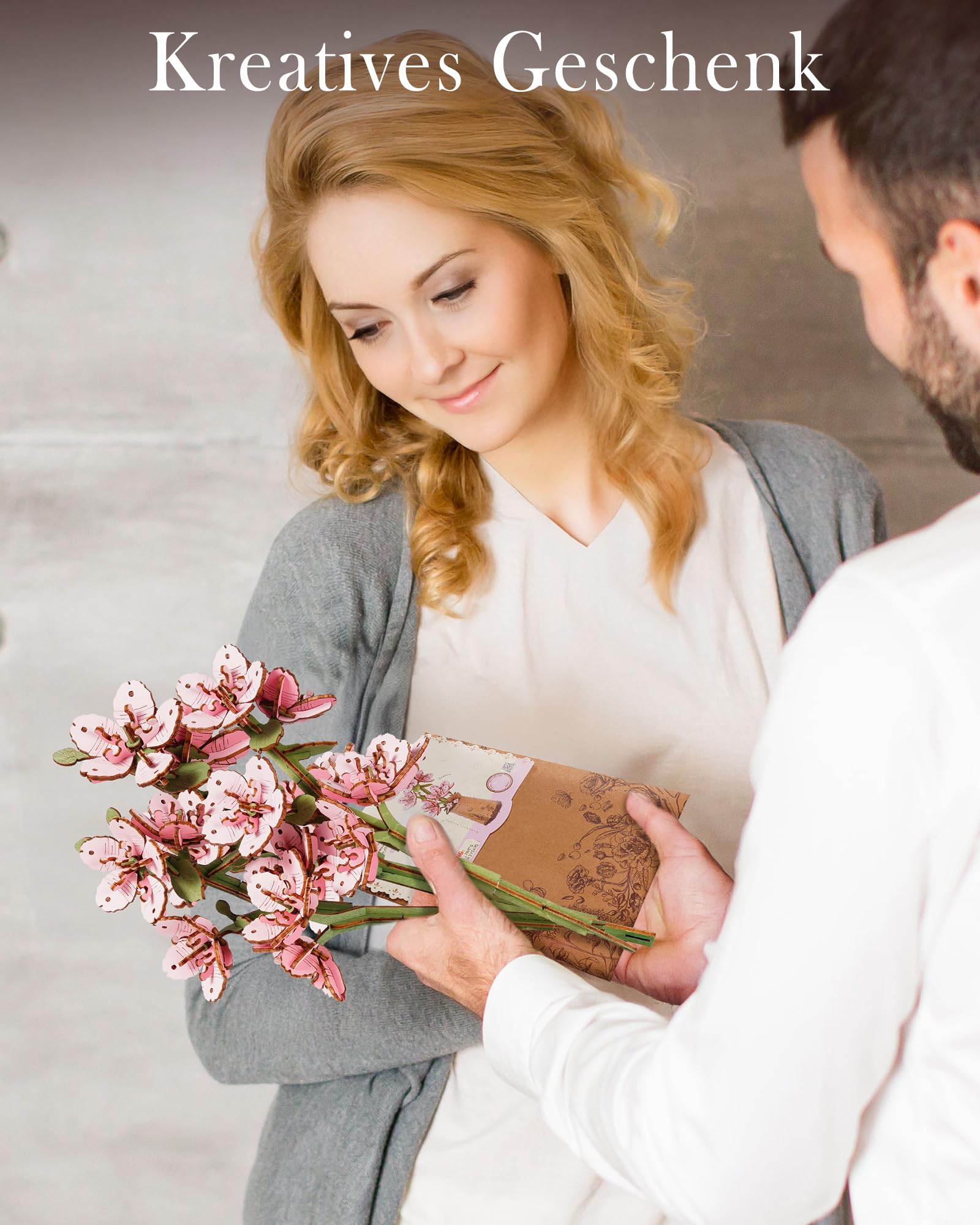 rowood Sakura Künstliche Blume Holz 3D Puzzle Bastelset für Erwachsene Kinder Holzblume Modellbausätz für Dekoration Zuhause Kreative Geschenkidee zum Muttertag Valentinstag
