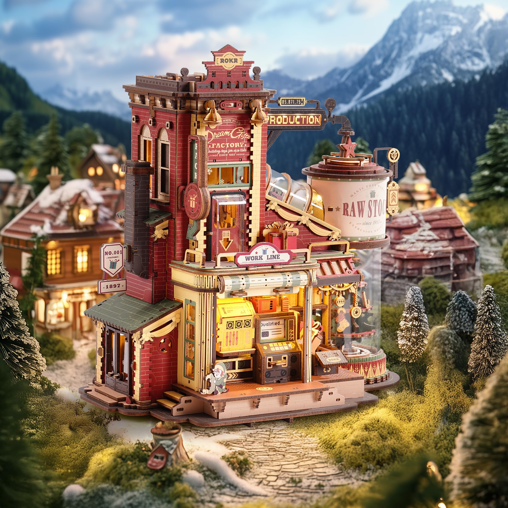ROKR 3D Puzzle Holz Traumgeschenkfabrik, 3D Holzpuzzle Erwachsene Mechanisch, Musik-Modellbausätze für Erwachsene, Dream Gift Factory, EAB01